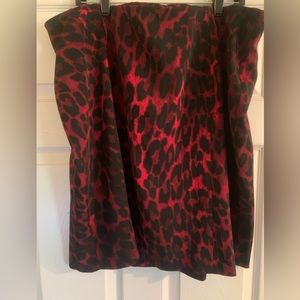Red leopard pencil skirt size 22